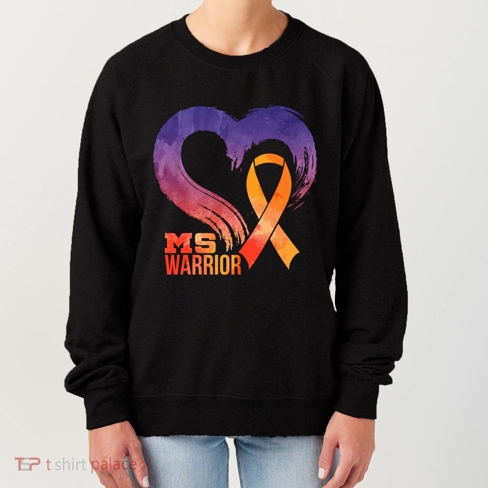 Ms Warrior Heart Multiple Sclerosis Awareness Month Gift Women's Sweatshirt