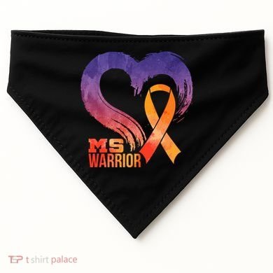 Ms Warrior Heart Multiple Sclerosis Awareness Month Gift USA-Made Doggie Bandana
