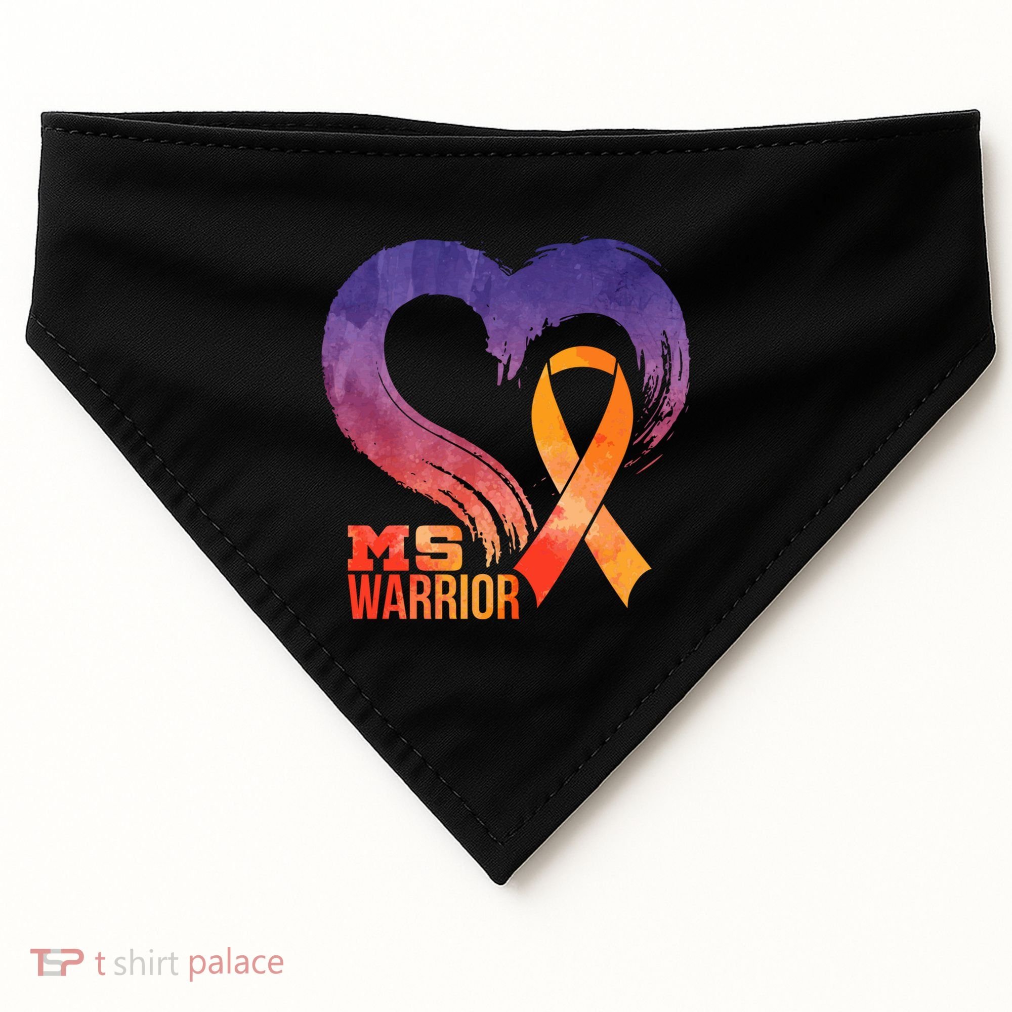Ms Warrior Heart Multiple Sclerosis Awareness Month Gift USA-Made Doggie Bandana