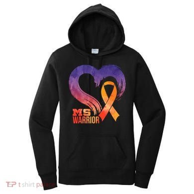 Ms Warrior Heart Multiple Sclerosis Awareness Month Gift Women's Hoodie