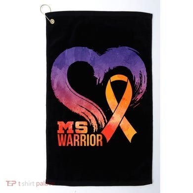 Ms Warrior Heart Multiple Sclerosis Awareness Month Gift Golf Towel