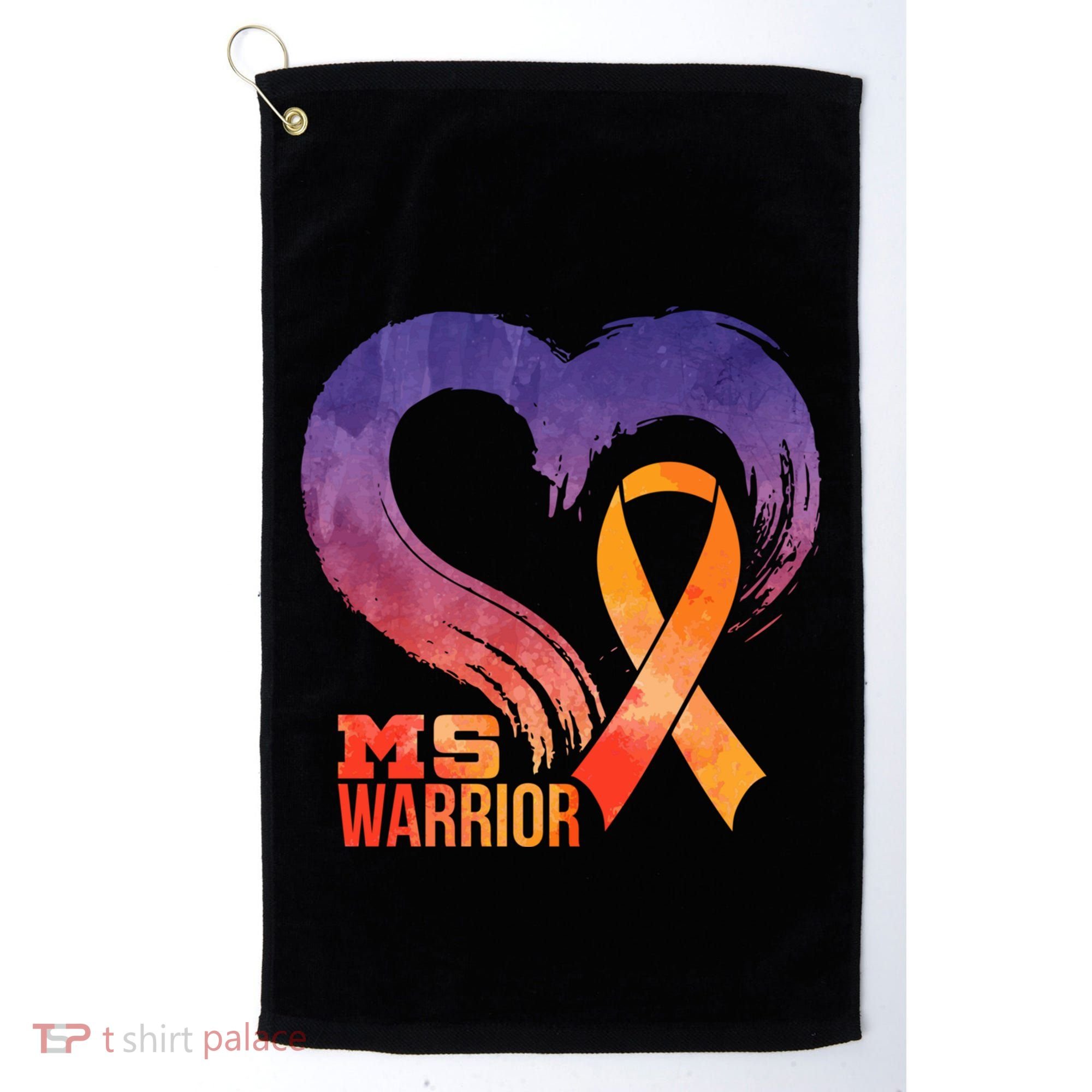 Ms Warrior Heart Multiple Sclerosis Awareness Month Gift Golf Towel