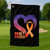 Ms Warrior Heart Multiple Sclerosis Awareness Month Gift Golf Towel thumb 1