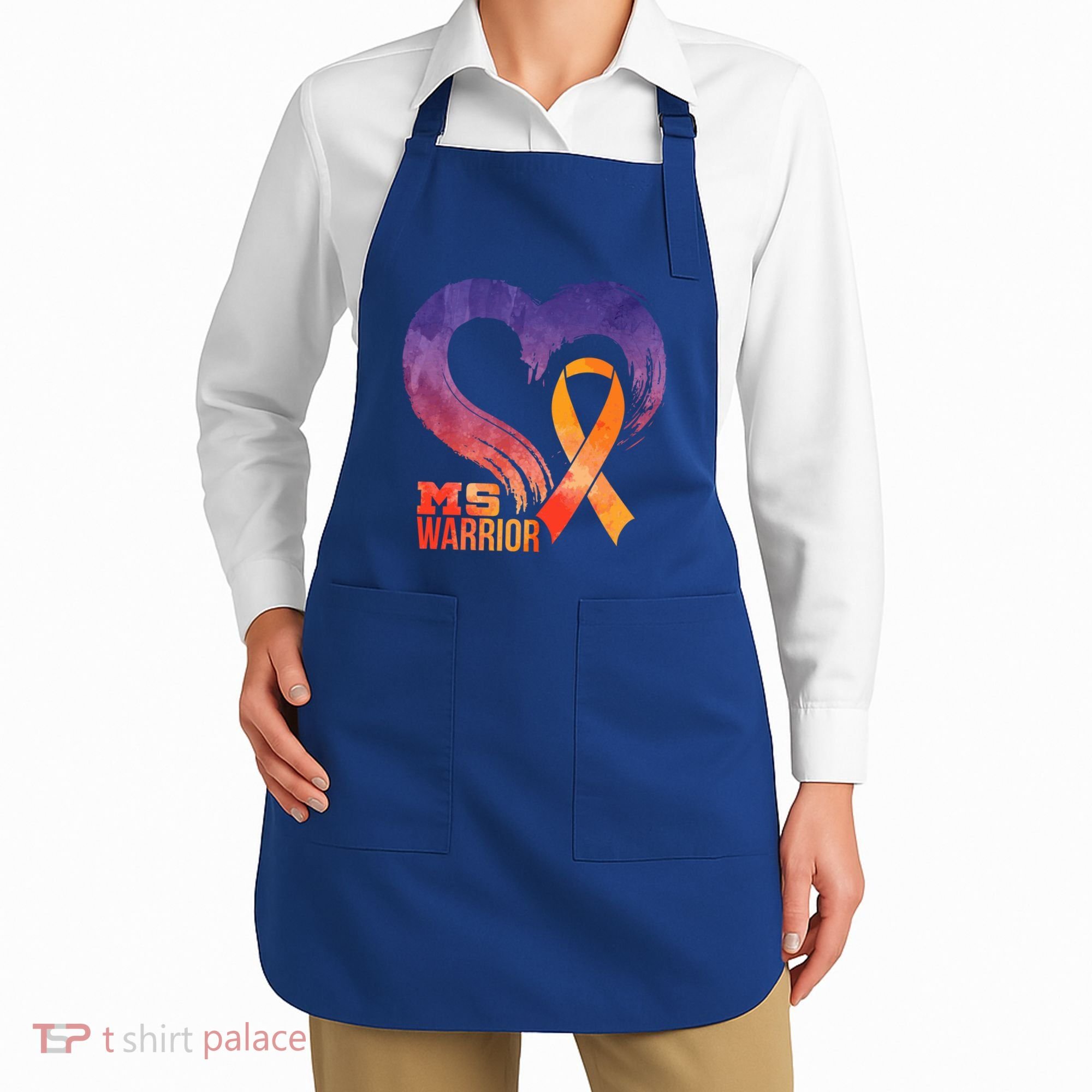 Ms Warrior Heart Multiple Sclerosis Awareness Month Gift Apron