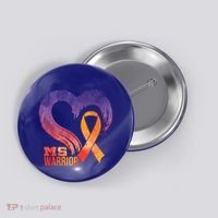 Ms Warrior Heart Multiple Sclerosis Awareness Month Gift Button thumb 0