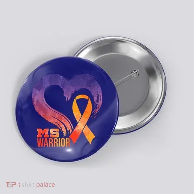 Ms Warrior Heart Multiple Sclerosis Awareness Month Gift Button