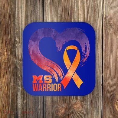 Ms Warrior Heart Multiple Sclerosis Awareness Month Gift Coaster