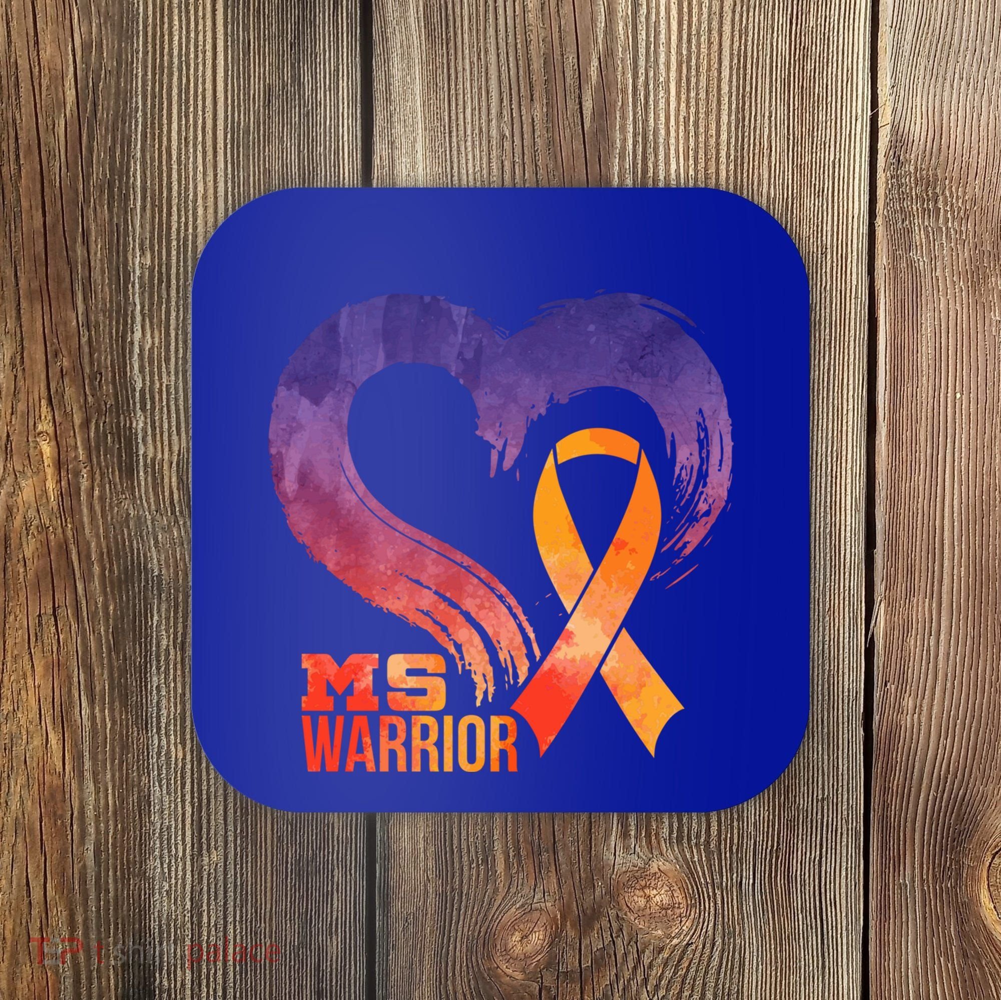 Ms Warrior Heart Multiple Sclerosis Awareness Month Gift Coaster