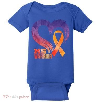 Ms Warrior Heart Multiple Sclerosis Awareness Month Gift Baby Bodysuit