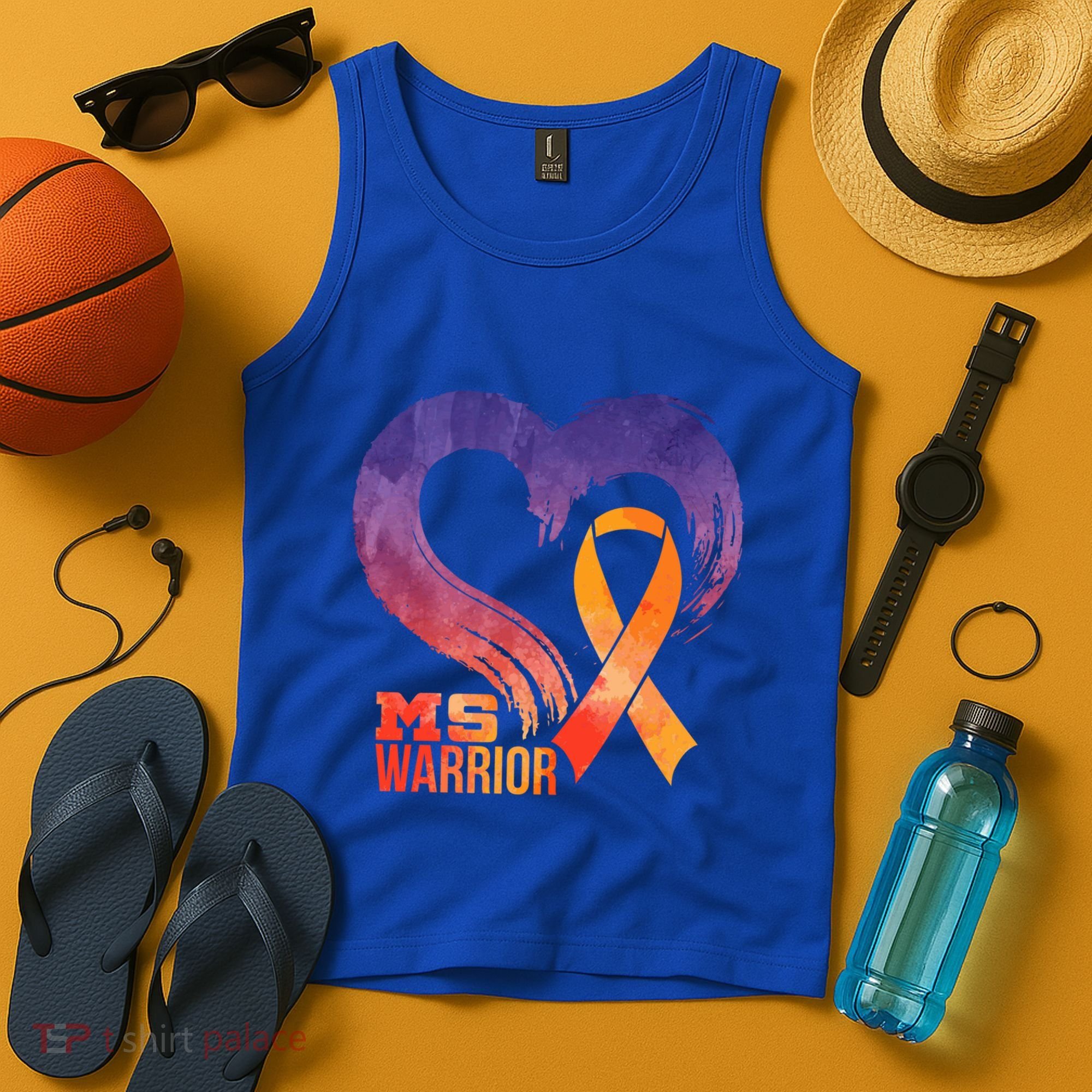 Ms Warrior Heart Multiple Sclerosis Awareness Month Gift Tank Top