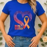 Ms Warrior Heart Multiple Sclerosis Awareness Month Gift Women's T-Shirt thumb 2