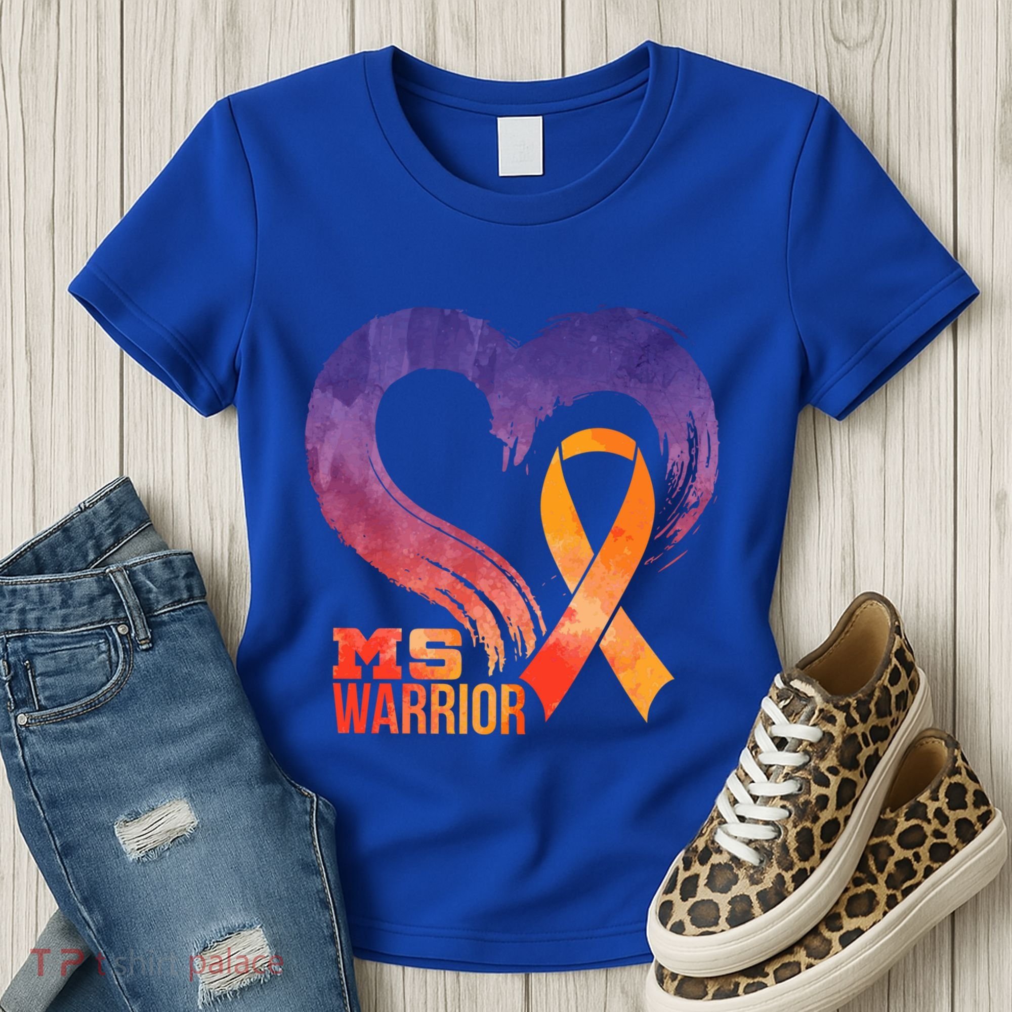 Ms Warrior Heart Multiple Sclerosis Awareness Month Gift Women's T-Shirt