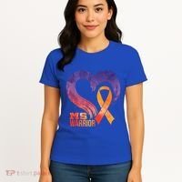 Ms Warrior Heart Multiple Sclerosis Awareness Month Gift Women's T-Shirt thumb 4