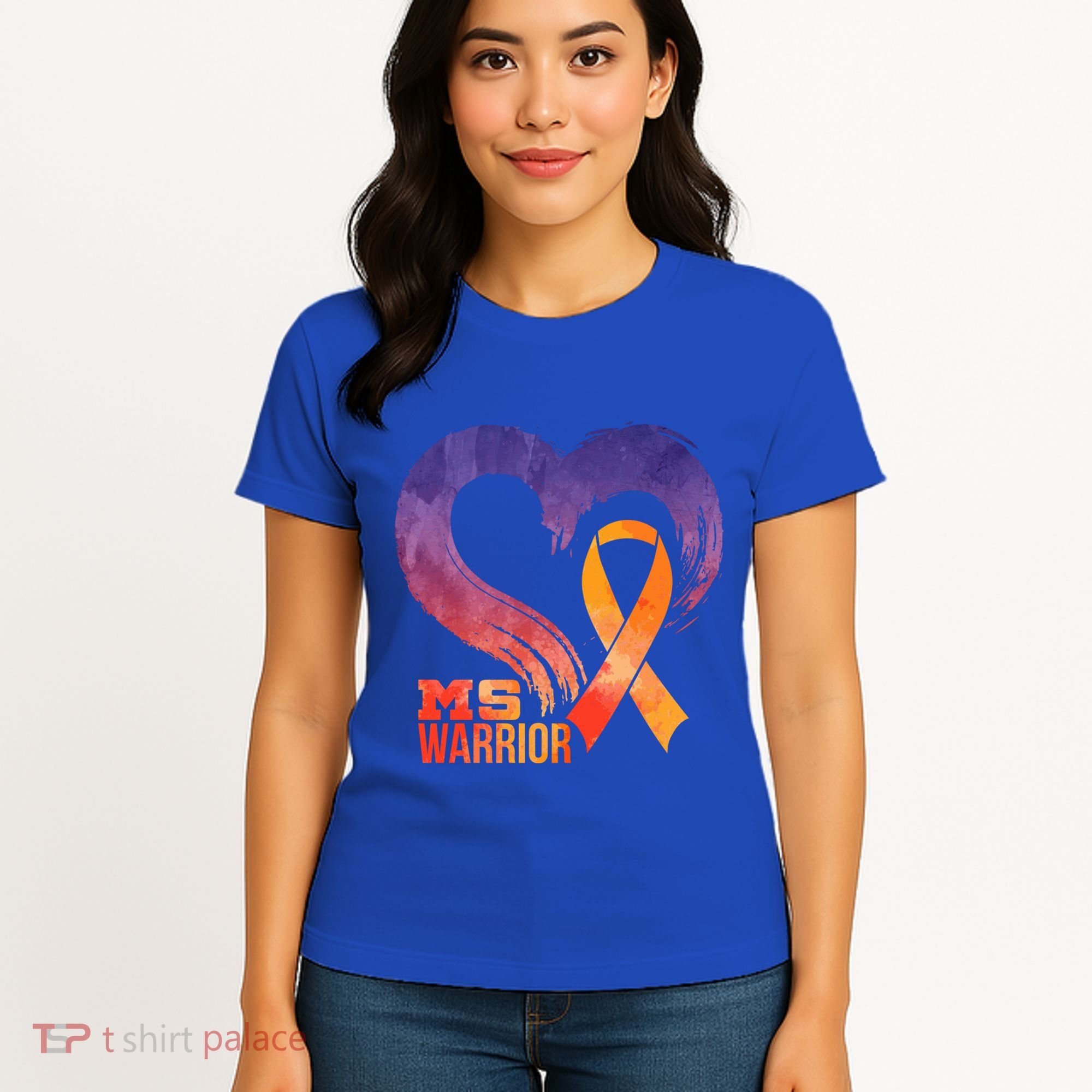 Ms Warrior Heart Multiple Sclerosis Awareness Month Gift Women's T-Shirt