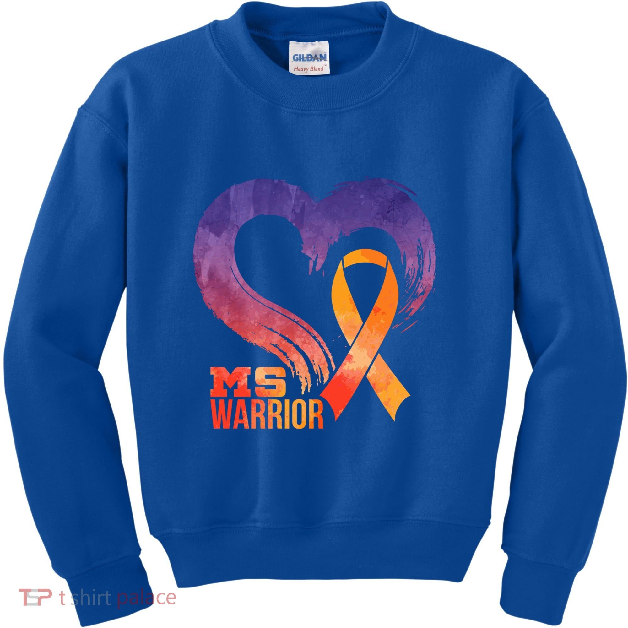 Ms Warrior Heart Multiple Sclerosis Awareness Month Gift Kids Sweatshirt