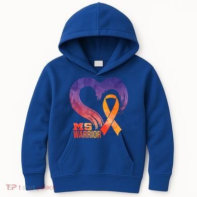 Ms Warrior Heart Multiple Sclerosis Awareness Month Gift Kids Hoodie