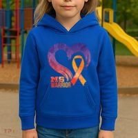 Ms Warrior Heart Multiple Sclerosis Awareness Month Gift Kids Hoodie thumb 3
