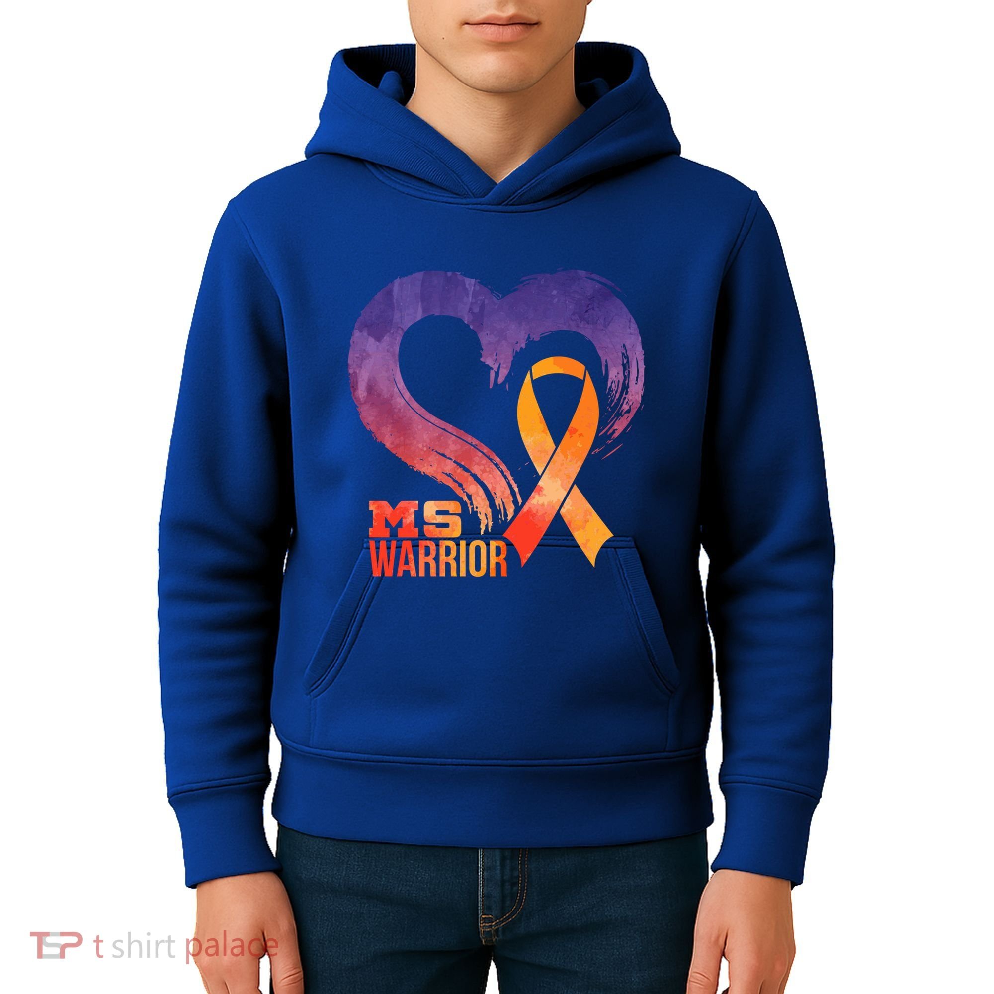 Ms Warrior Heart Multiple Sclerosis Awareness Month Gift Kids Hoodie