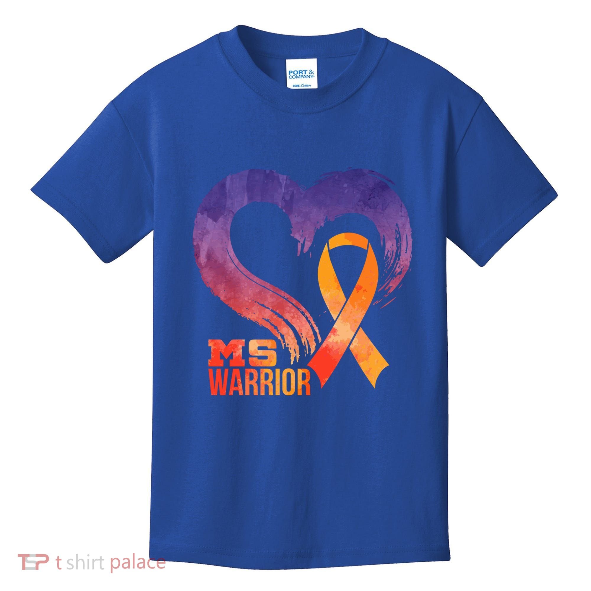 Ms Warrior Heart Multiple Sclerosis Awareness Month Gift Kids T-Shirt