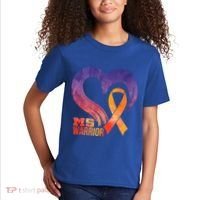 Ms Warrior Heart Multiple Sclerosis Awareness Month Gift Kids T-Shirt thumb 2