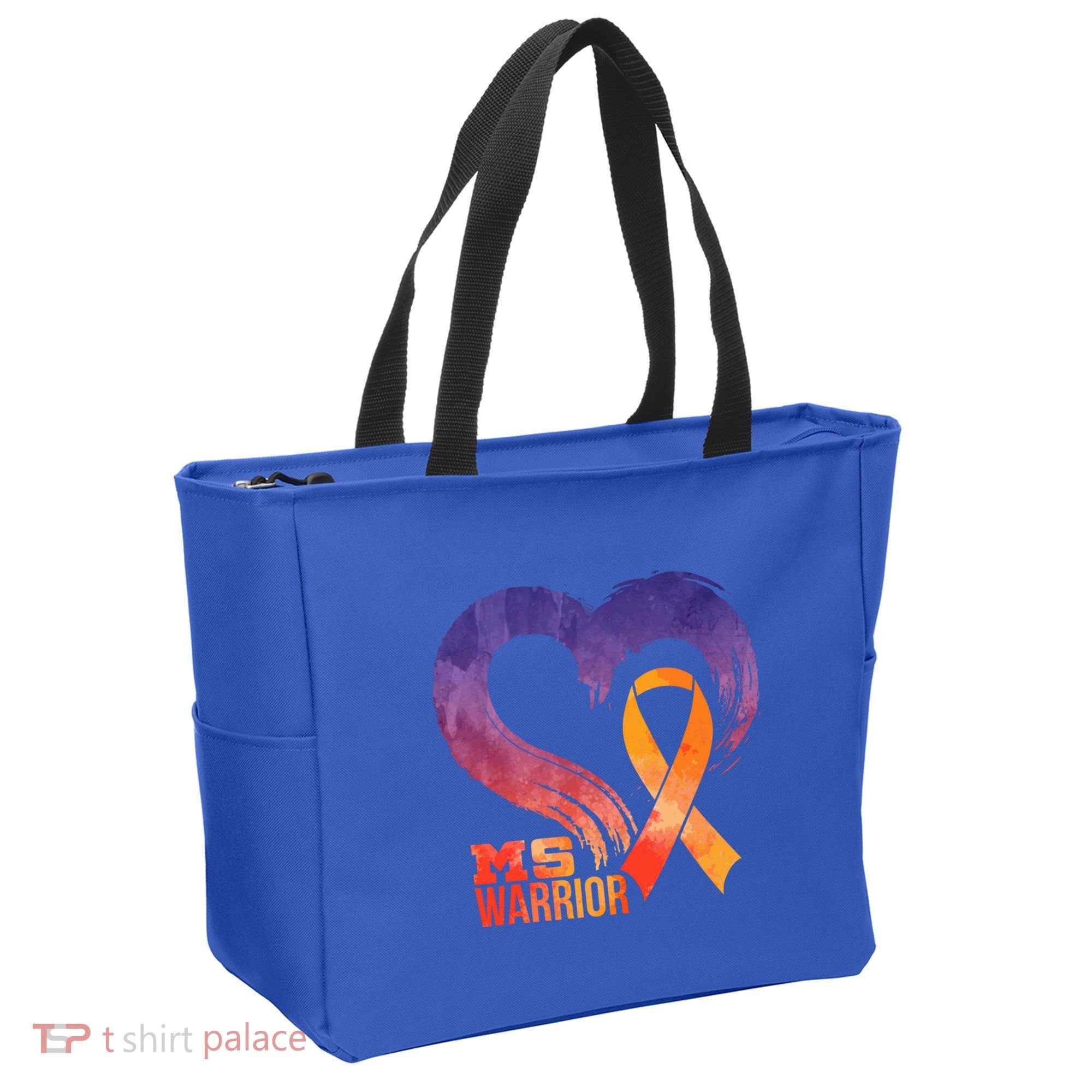 Ms Warrior Heart Multiple Sclerosis Awareness Month Gift Tote Bag