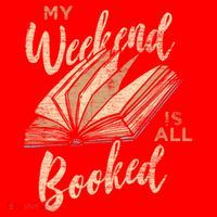 My Weekend Is All Booked Bookworm Reading Books Funny Gift Santa Hat thumb 1