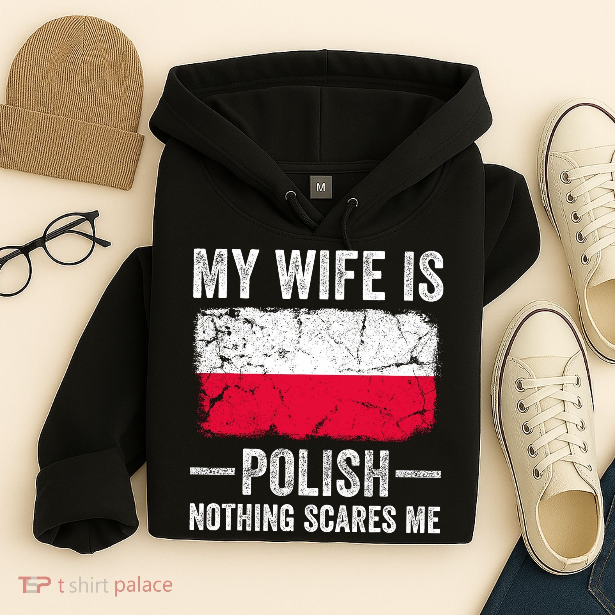 My Wife Is Polish Nothing Scares Me Funny Husband Hoodie