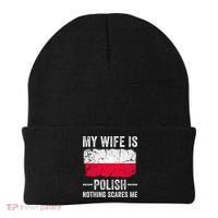 My Wife Is Polish Nothing Scares Me Funny Husband Beanie thumb 0
