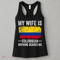 My Wife Is Colombian Nothing Scares Me Funny Husband Women's Tank Top thumb 3