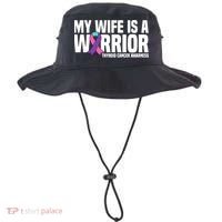 My Wife Is A Warrior Thyroid Cancer Awareness Funny Gift Bucket Hat thumb 0