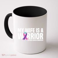 My Wife Is A Warrior Thyroid Cancer Awareness Funny Gift Coffee Mug thumb 0