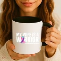 My Wife Is A Warrior Thyroid Cancer Awareness Funny Gift Coffee Mug thumb 3