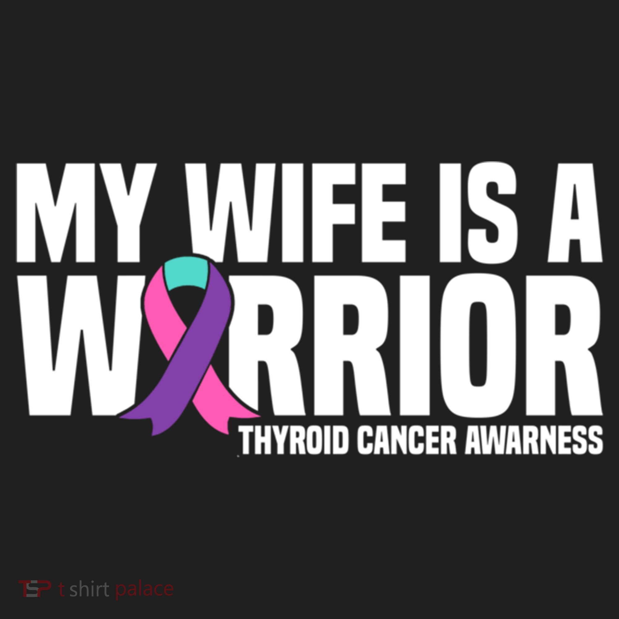 My Wife Is A Warrior Thyroid Cancer Awareness Funny Gift Beanie
