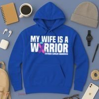 My Wife Is A Warrior Thyroid Cancer Awareness Funny Gift Hoodie thumb 3