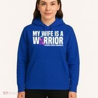 My Wife Is A Warrior Thyroid Cancer Awareness Funny Gift Hoodie thumb 5