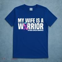 My Wife Is A Warrior Thyroid Cancer Awareness Funny Gift T-Shirt thumb 5
