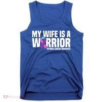My Wife Is A Warrior Thyroid Cancer Awareness Funny Gift Tank Top thumb 0