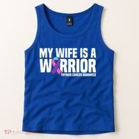 My Wife Is A Warrior Thyroid Cancer Awareness Funny Gift Tank Top thumb 2