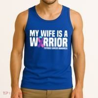 My Wife Is A Warrior Thyroid Cancer Awareness Funny Gift Tank Top thumb 3