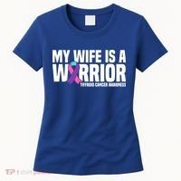 My Wife Is A Warrior Thyroid Cancer Awareness Funny Gift Women's T-Shirt thumb 0