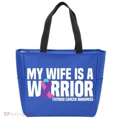 My Wife Is A Warrior Thyroid Cancer Awareness Funny Gift Tote Bag