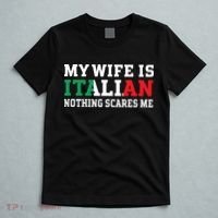 My Wife Is Italian Nothing Scares Me Husband T-Shirt thumb 5