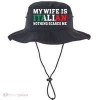 My Wife Is Italian Nothing Scares Me Husband Bucket Hat thumb 0
