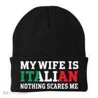 My Wife Is Italian Nothing Scares Me Husband Beanie thumb 0