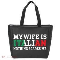 My Wife Is Italian Nothing Scares Me Husband Tote Bag thumb 0