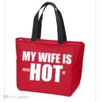 My Wife Is Psychotic (Hot) Funny Married Couples Tote Bag thumb 3