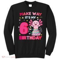 Make Way It's My 6th Birthday Cute Axolotl 6th Birthday Girl Sweatshirt thumb 0