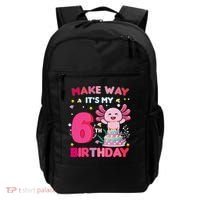 Make Way It's My 6th Birthday Cute Axolotl 6th Birthday Girl Backpack thumb 0