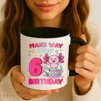 Make Way It's My 6th Birthday Cute Axolotl 6th Birthday Girl Coffee Mug thumb 3