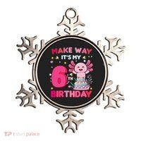Make Way It's My 6th Birthday Cute Axolotl 6th Birthday Girl Ornament thumb 0